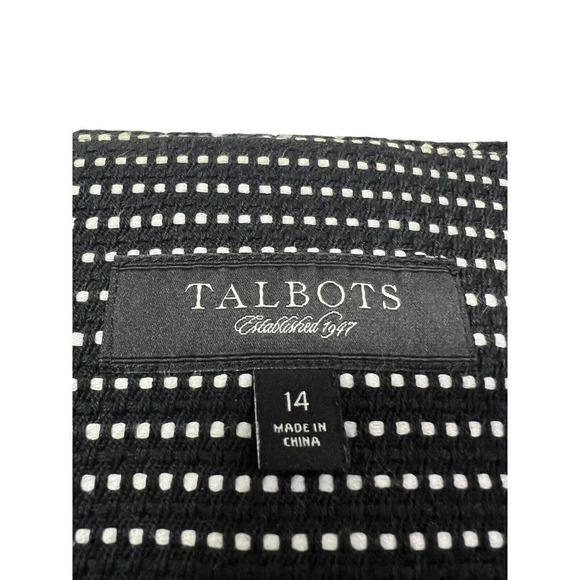 Talbots Jacket Swing Coat Sz 16 Black White Polka Dot Short Career Office - Picture 7 of 10